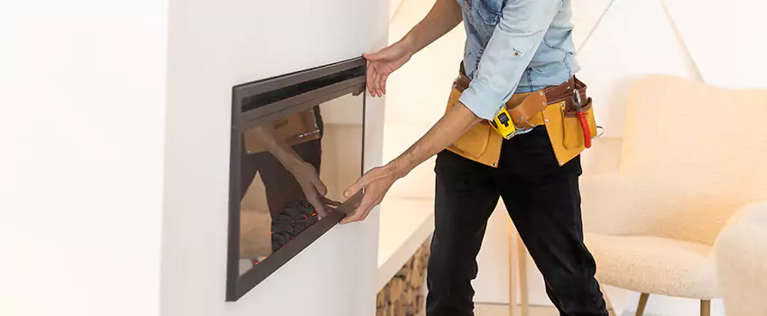 Metal Fireplace Installation in Birmingham, Michigan