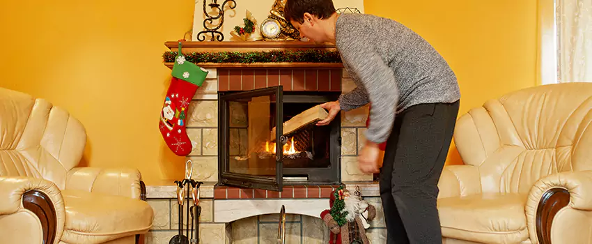 Rusted Metal Fireplace Restoration in Birmingham, Michigan
